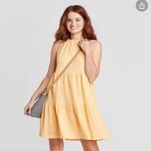 A new way Target yellow sleeveless tiered dress XS